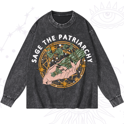Purplehecate Sage The Patriarchy Washed Long Sleeve Shirt