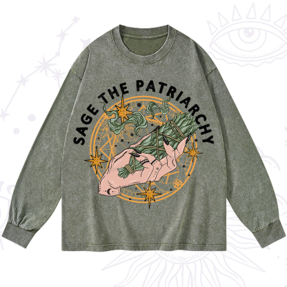 Purplehecate Sage The Patriarchy Washed Long Sleeve Shirt