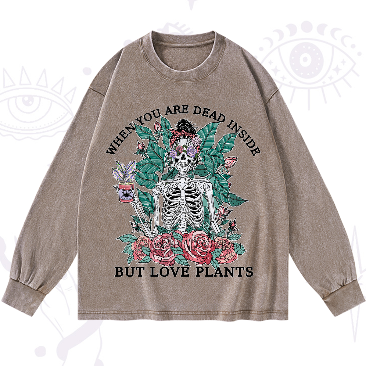 Purplehecate When You Dead Inside Washed Long Sleeve Shirt