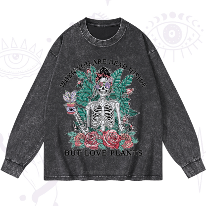 Purplehecate When You Dead Inside Washed Long Sleeve Shirt