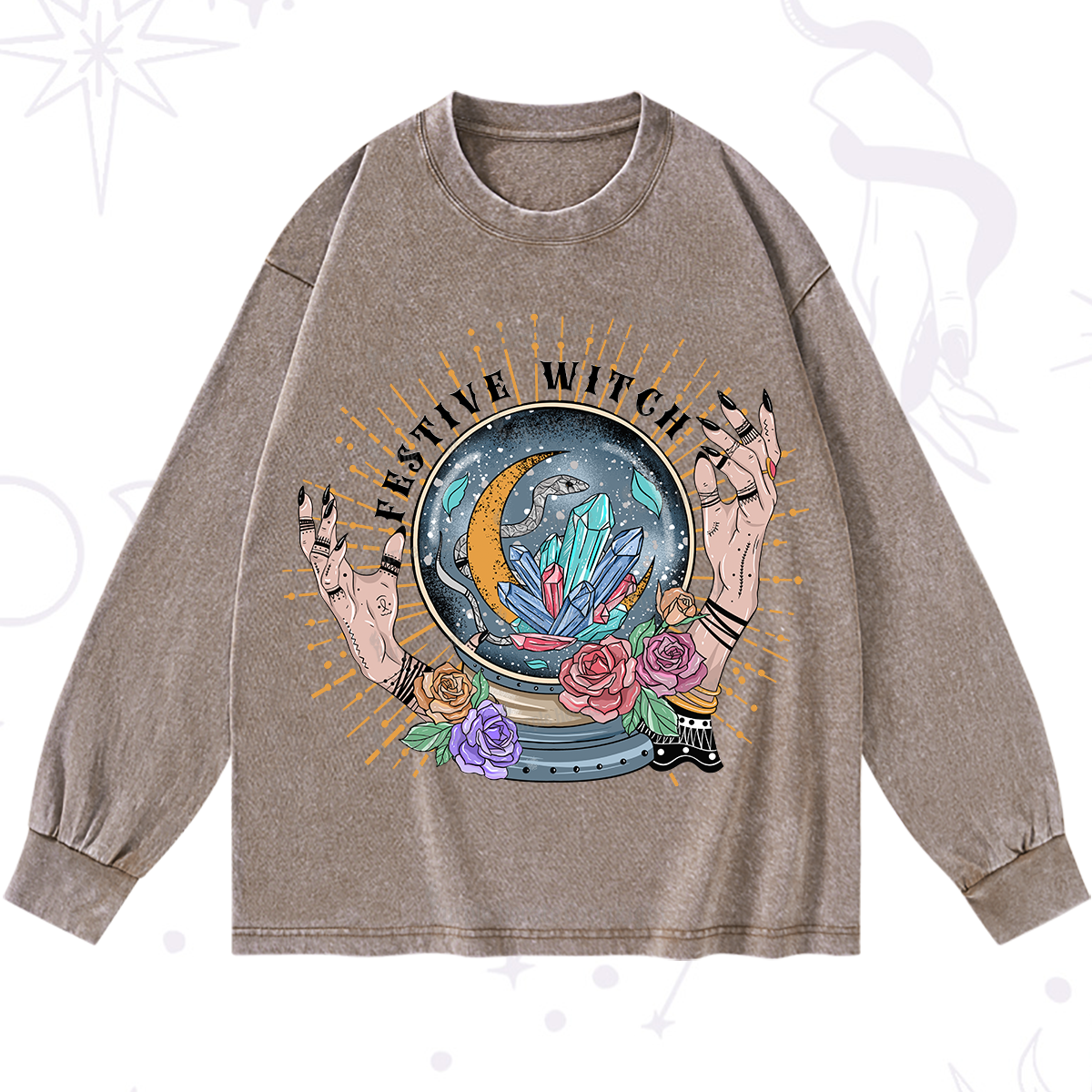Purplehecate Festive Witch Washed Long Sleeve Shirt