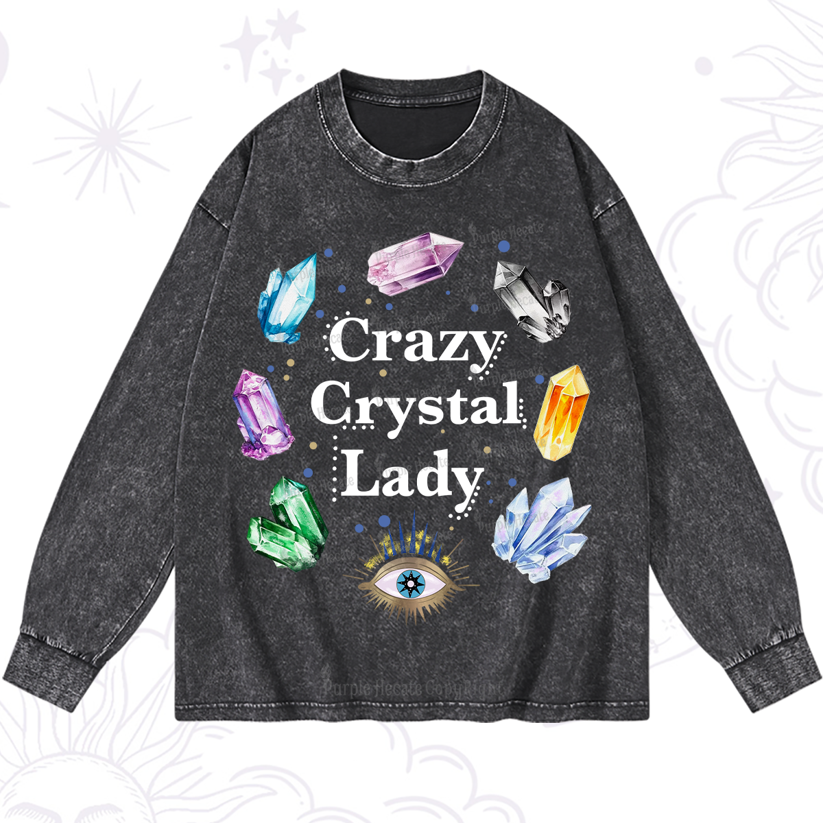 Purplehecate Crazy Crystal Lady Washed Long Sleeve Shirt