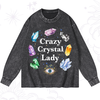 Purplehecate Crazy Crystal Lady Washed Long Sleeve Shirt