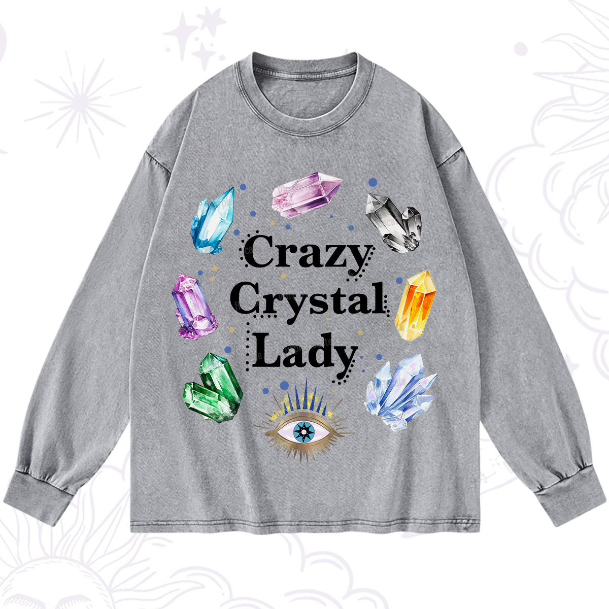 Purplehecate Crazy Crystal Lady Washed Long Sleeve Shirt