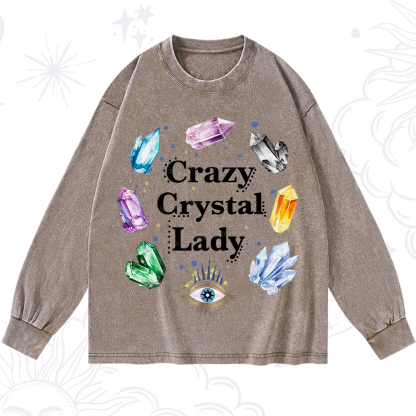 Purplehecate Crazy Crystal Lady Washed Long Sleeve Shirt