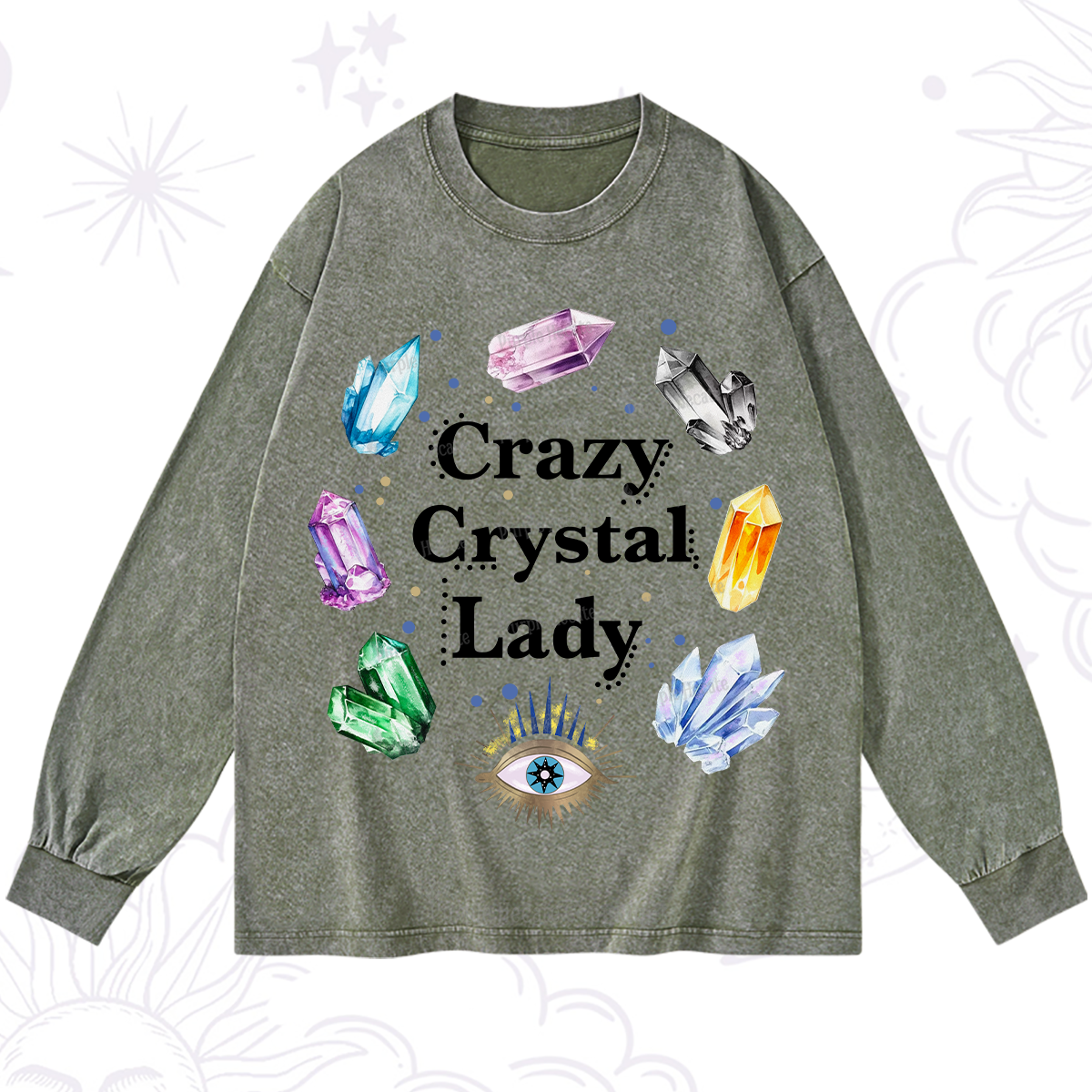 Purplehecate Crazy Crystal Lady Washed Long Sleeve Shirt