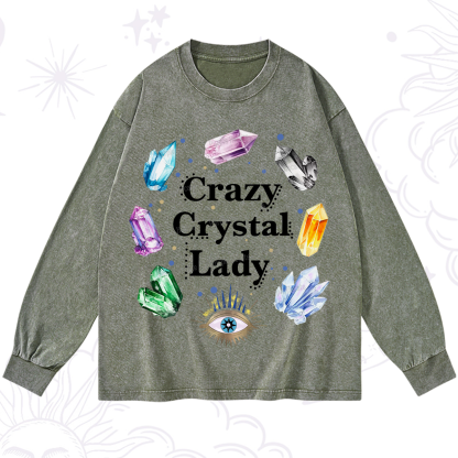 Purplehecate Crazy Crystal Lady Washed Long Sleeve Shirt