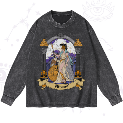 Purplehecate The Wise Athena Washed Long Sleeve Shirt