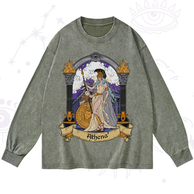 Purplehecate The Wise Athena Washed Long Sleeve Shirt