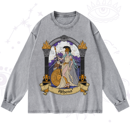 Purplehecate The Wise Athena Washed Long Sleeve Shirt
