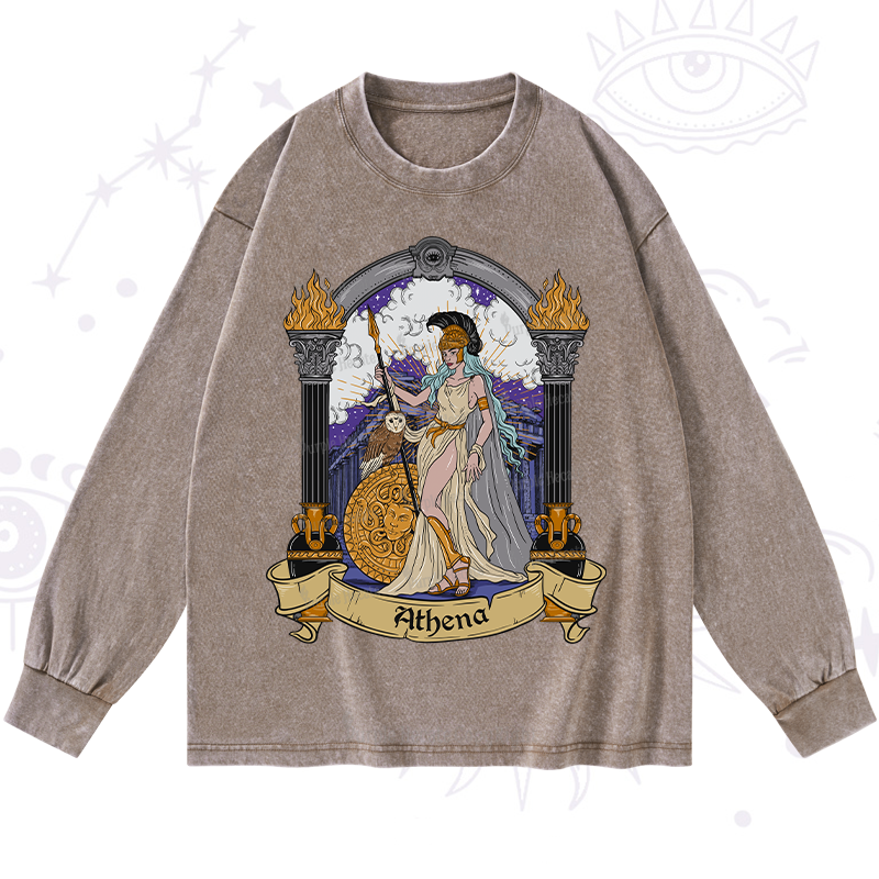 Purplehecate The Wise Athena Washed Long Sleeve Shirt