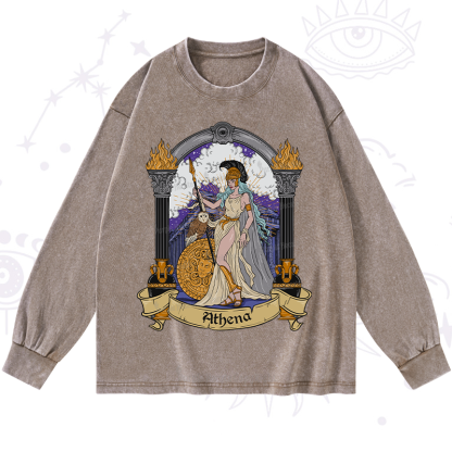 Purplehecate The Wise Athena Washed Long Sleeve Shirt