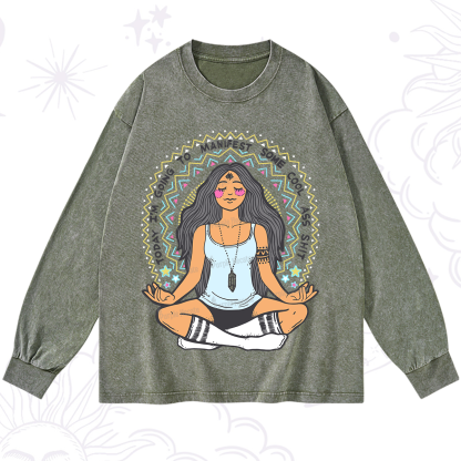 Purplehecate Today I'm Going To Manifest Washed Long Sleeve Shirt