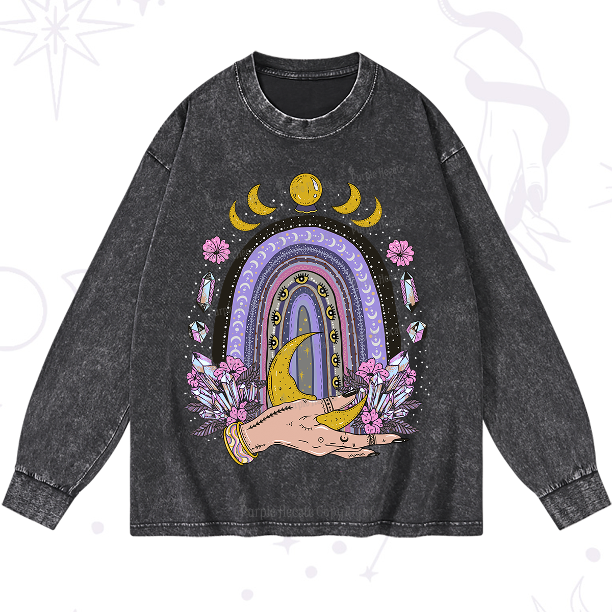 Purplehecate Magic Rainbow Washed Long Sleeve Shirt