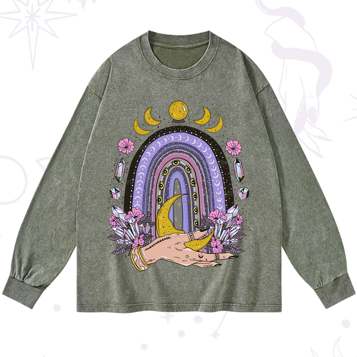 Purplehecate Magic Rainbow Washed Long Sleeve Shirt