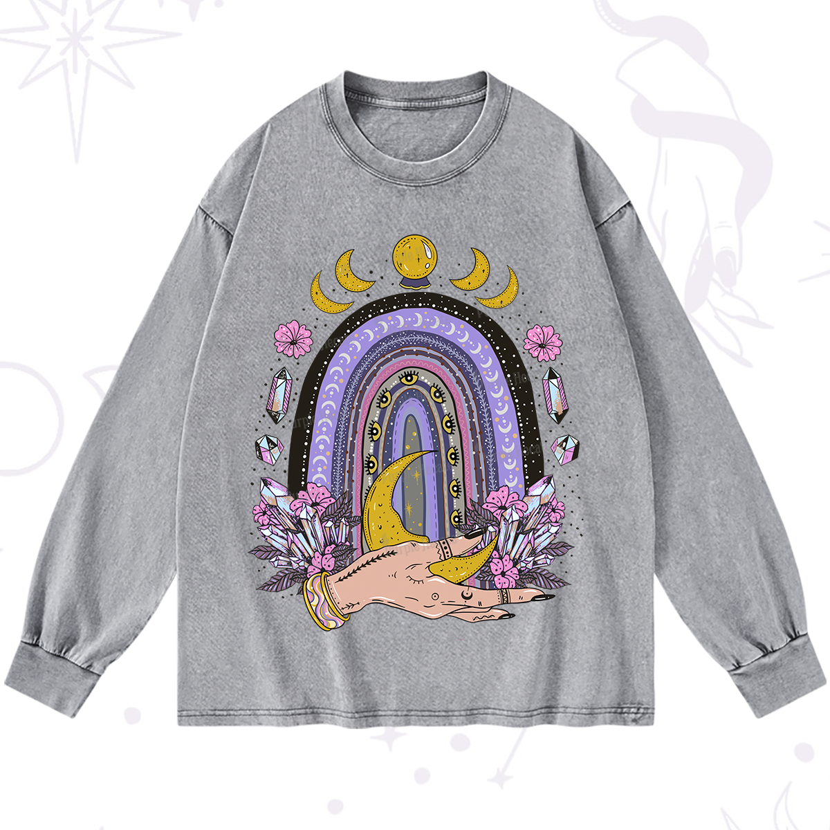 Purplehecate Magic Rainbow Washed Long Sleeve Shirt