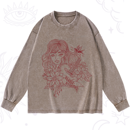 Purplehecate Mama Strong Washed Long Sleeve Shirt