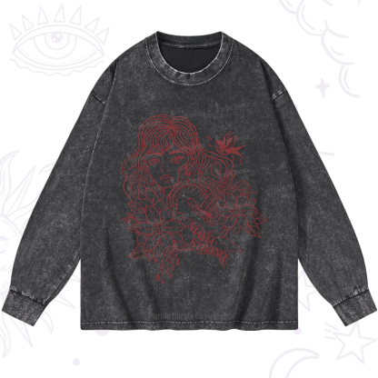 Purplehecate Mama Strong Washed Long Sleeve Shirt