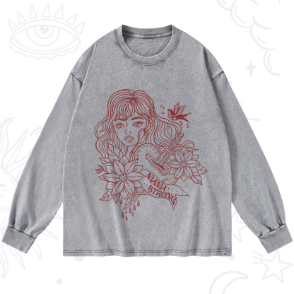 Purplehecate Mama Strong Washed Long Sleeve Shirt