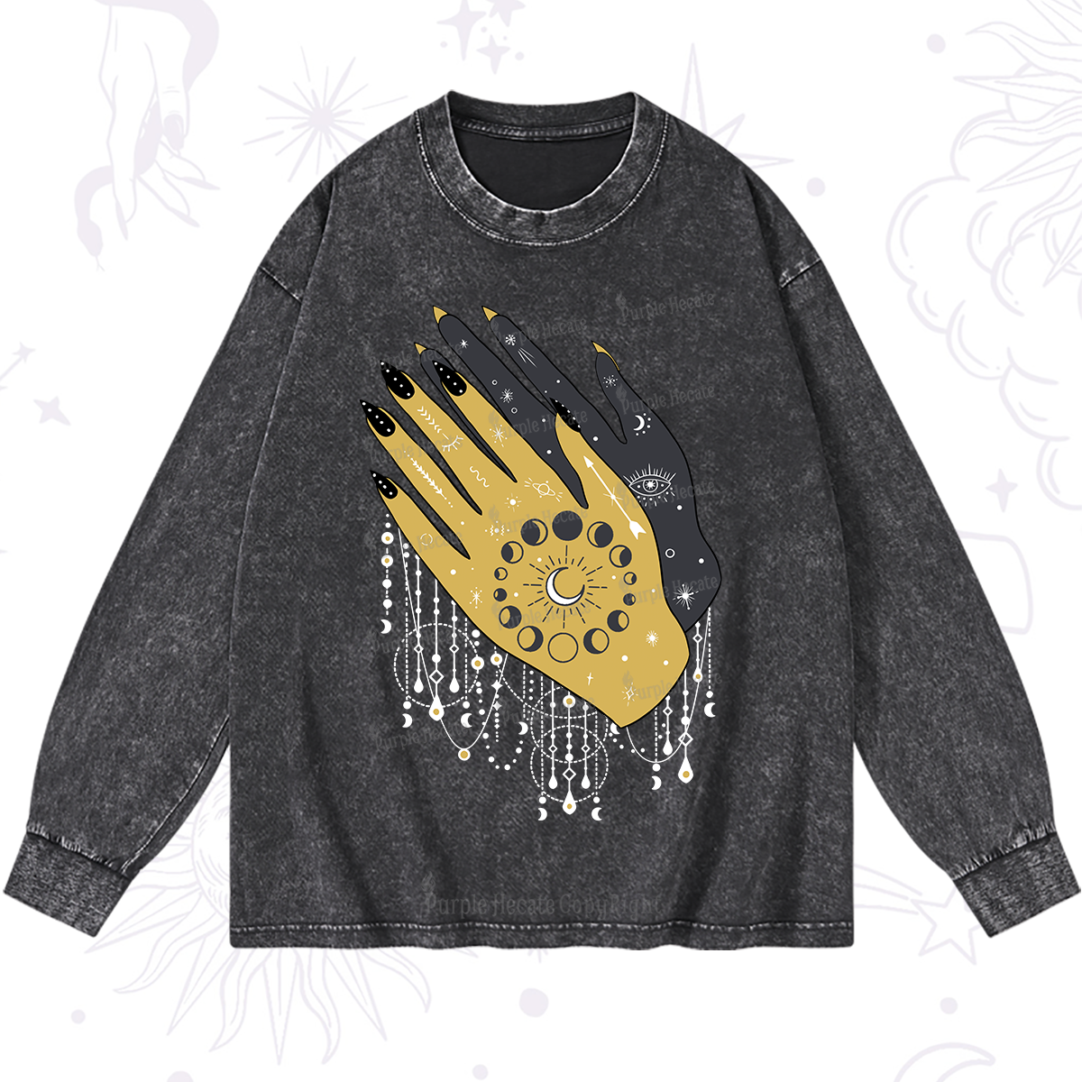 Purplehecate Wash Your Hands Washed Long Sleeve Shirt