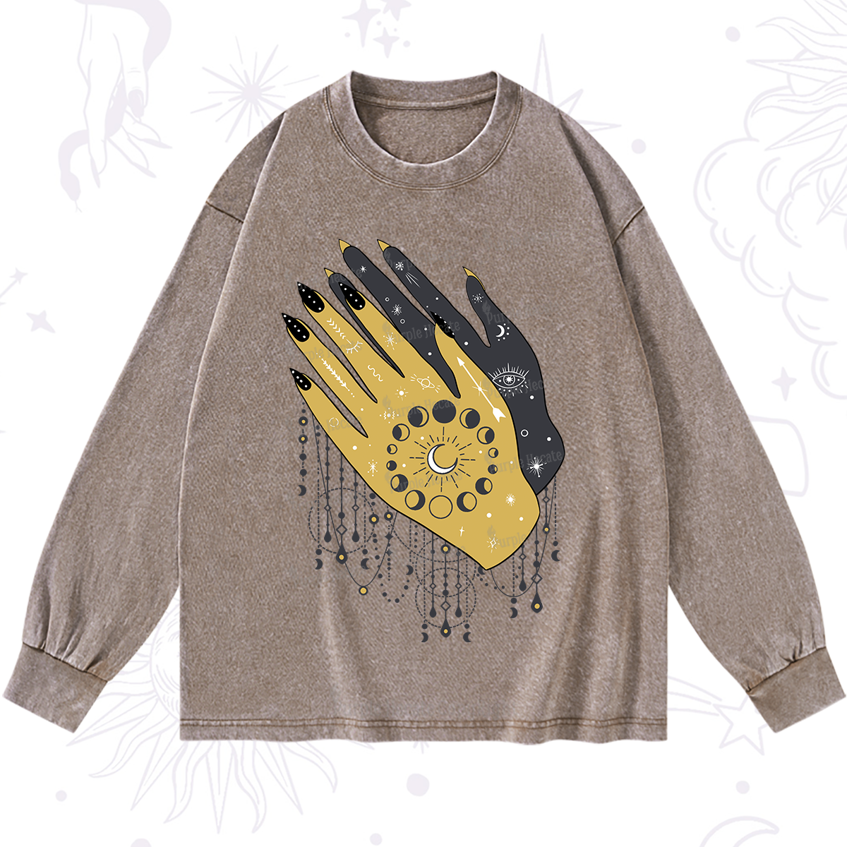 Purplehecate Wash Your Hands Washed Long Sleeve Shirt