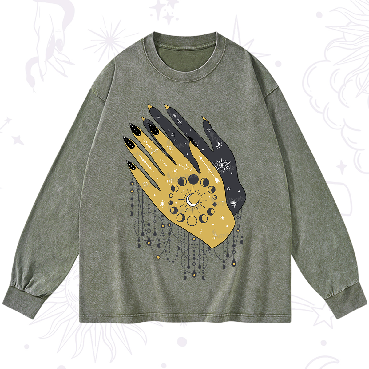 Purplehecate Wash Your Hands Washed Long Sleeve Shirt