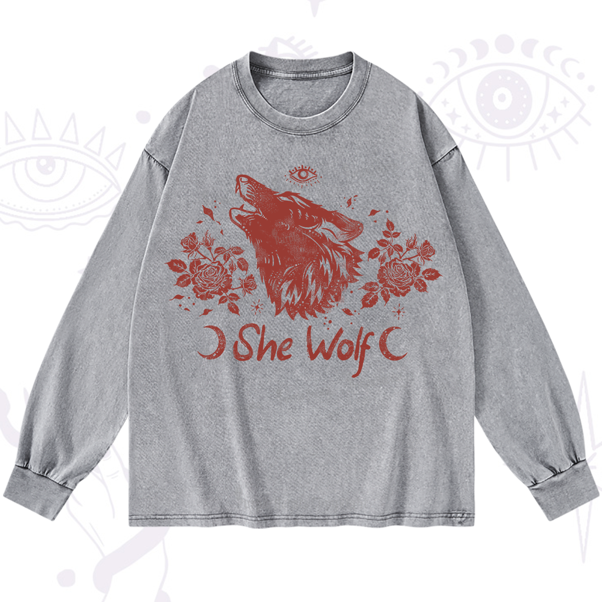 Purplehecate She Wolf Washed Long Sleeve Shirt