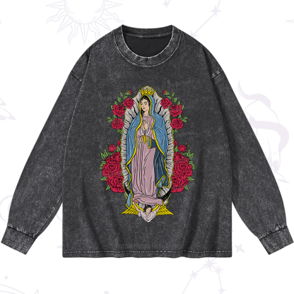 Purplehecate Mother Mary Washed Long Sleeve Shirt