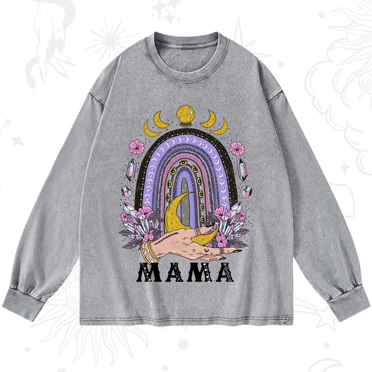 Purplehecate Gothic Mama Rainbow Washed Long Sleeve Shirt