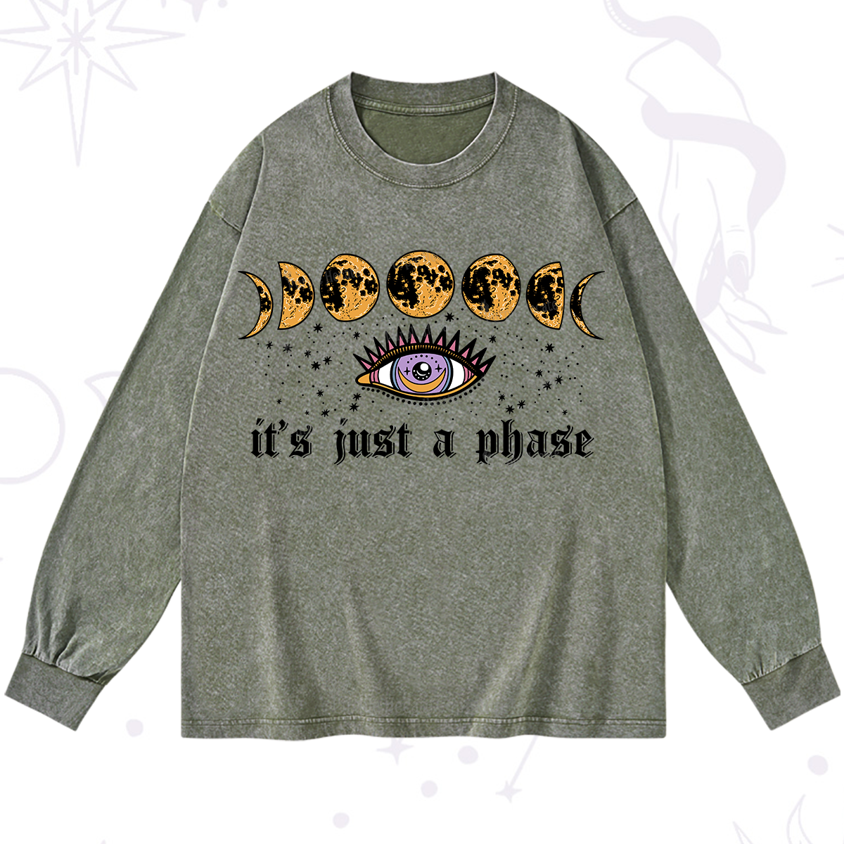 Purplehecate It's Just A Phase Washed Long Sleeve Shirt
