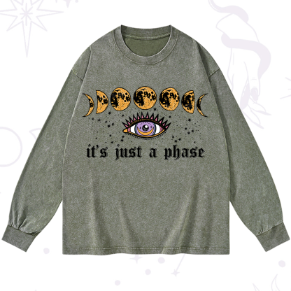 Purplehecate It's Just A Phase Washed Long Sleeve Shirt