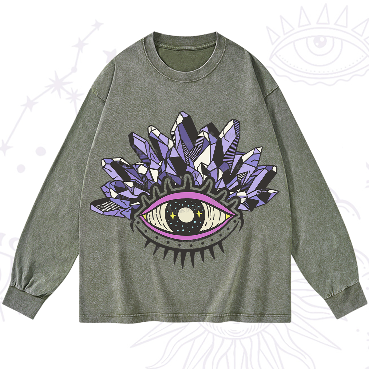 Purplehecate Crystal Eye Washed Long Sleeve Shirt