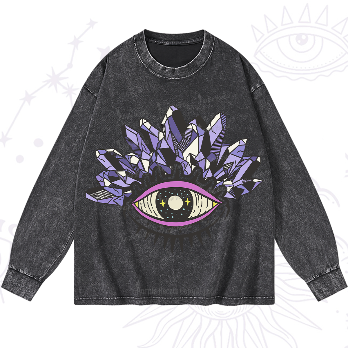 Purplehecate Crystal Eye Washed Long Sleeve Shirt