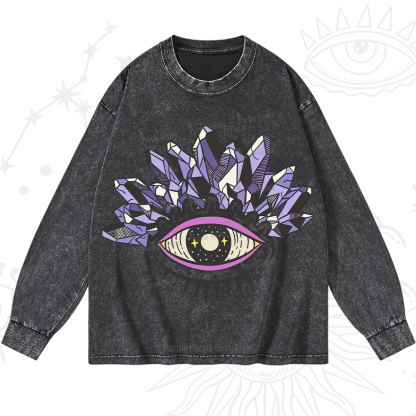 Purplehecate Crystal Eye Washed Long Sleeve Shirt