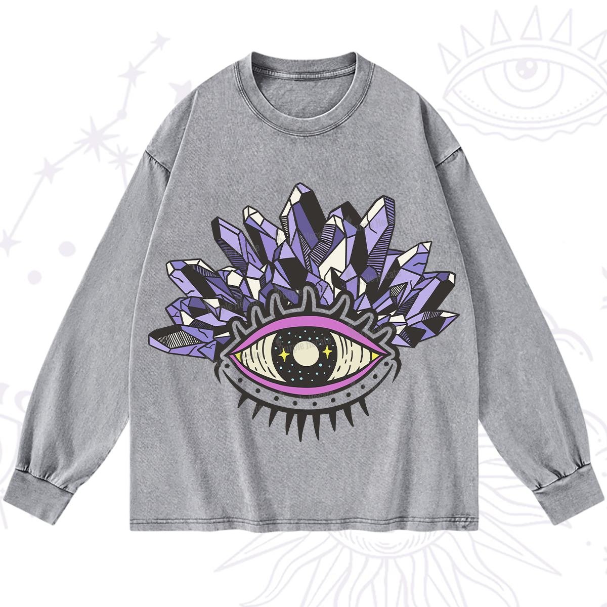 Purplehecate Crystal Eye Washed Long Sleeve Shirt