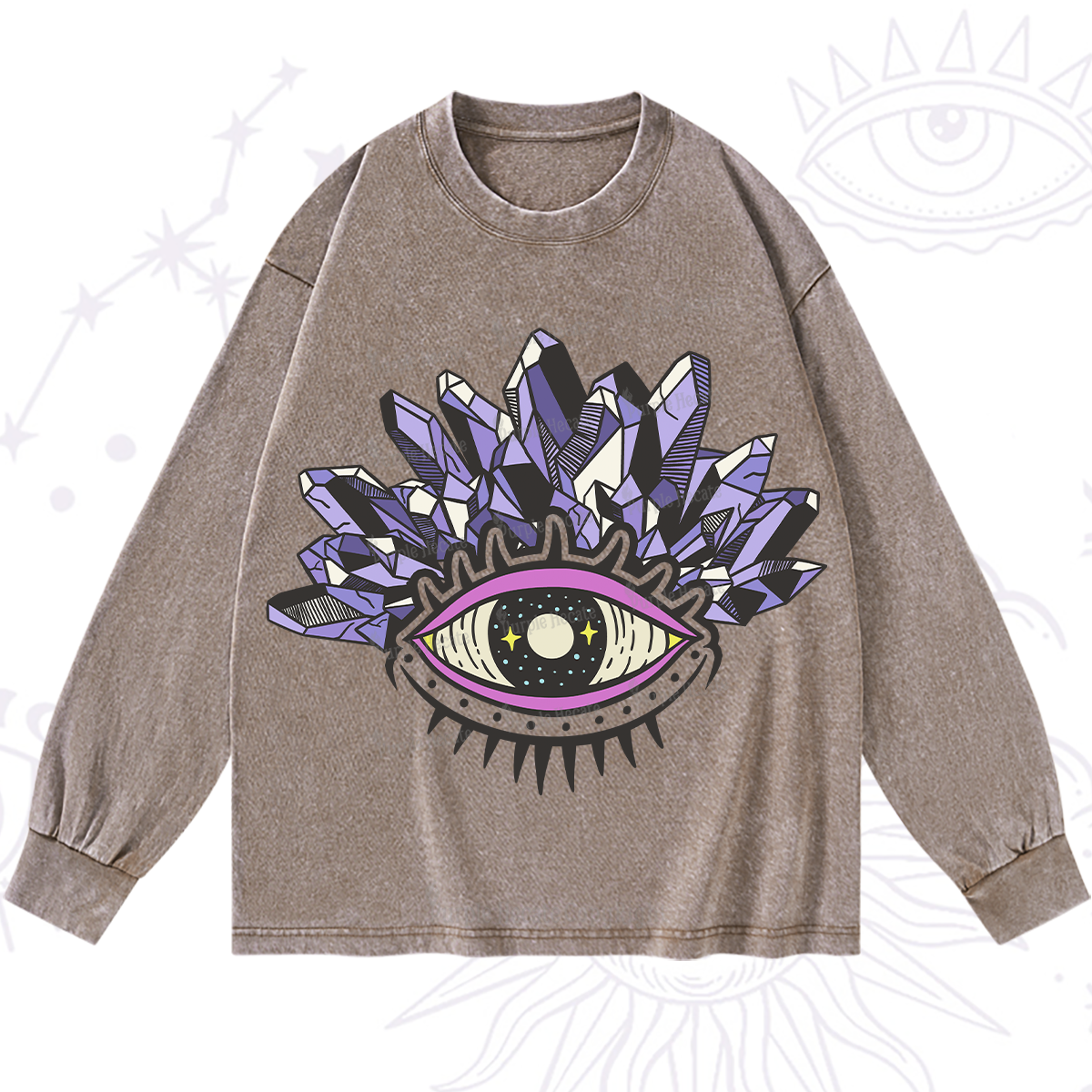 Purplehecate Crystal Eye Washed Long Sleeve Shirt
