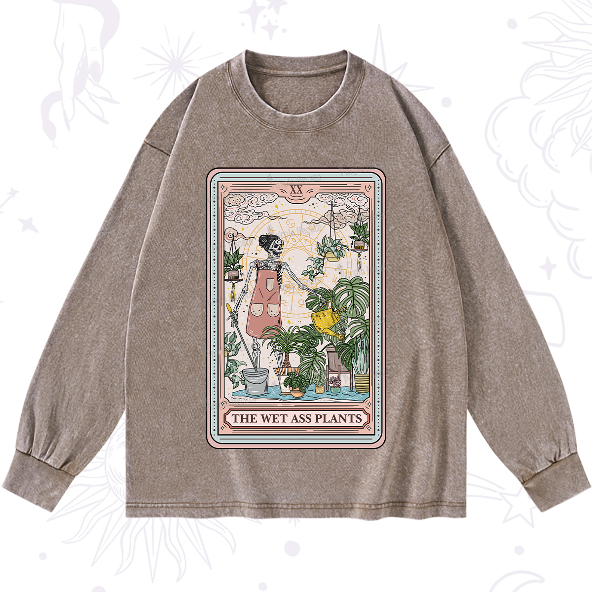 Purplehecate The Wet Ass Plants Tarot Washed Long Sleeve Shirt
