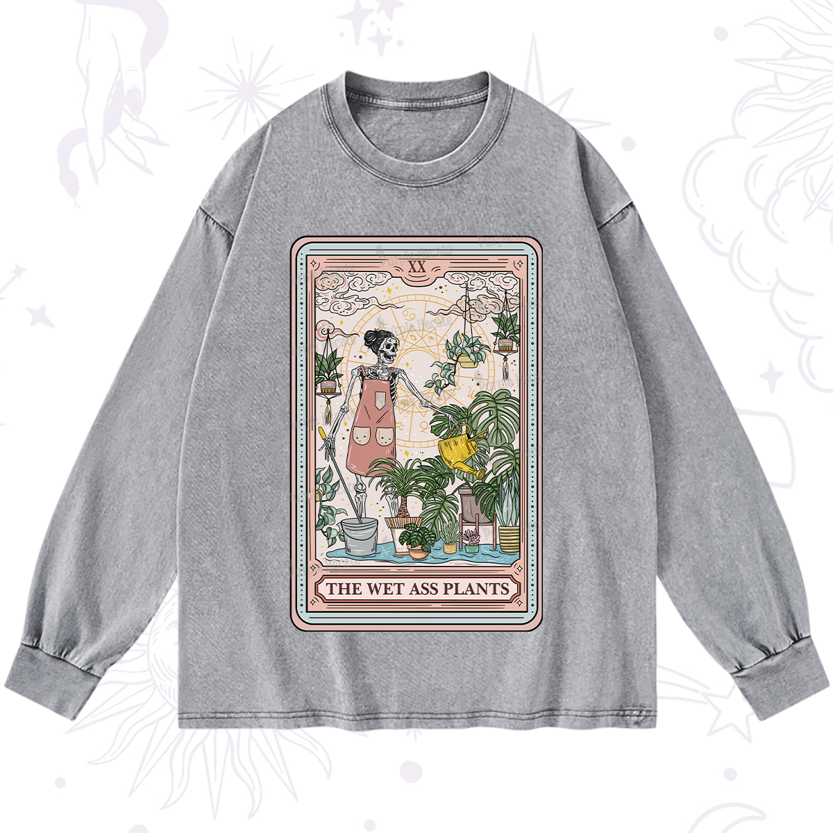 Purplehecate The Wet Ass Plants Tarot Washed Long Sleeve Shirt