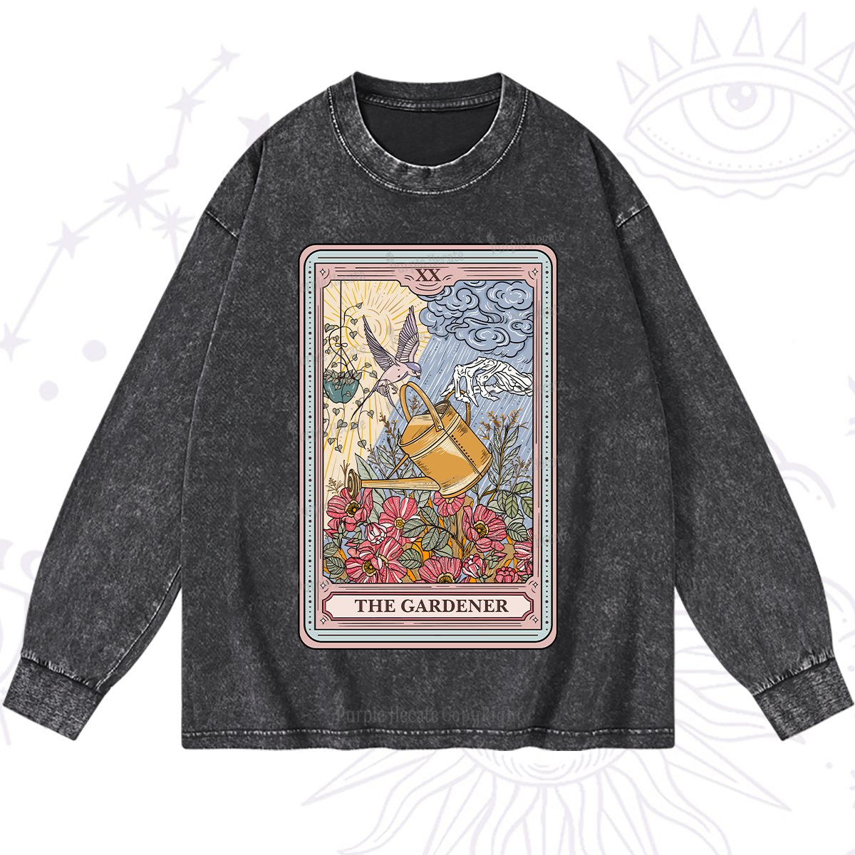 Purplehecate The Gardener Tarot Washed Long Sleeve Shirt
