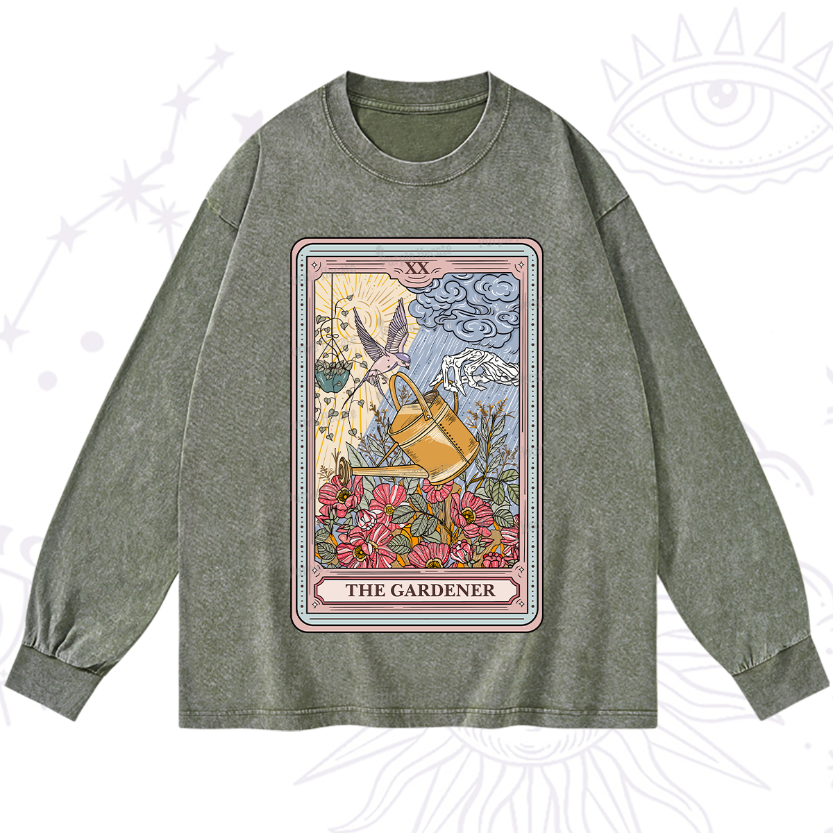 Purplehecate The Gardener Tarot Washed Long Sleeve Shirt