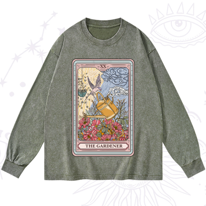 Purplehecate The Gardener Tarot Washed Long Sleeve Shirt
