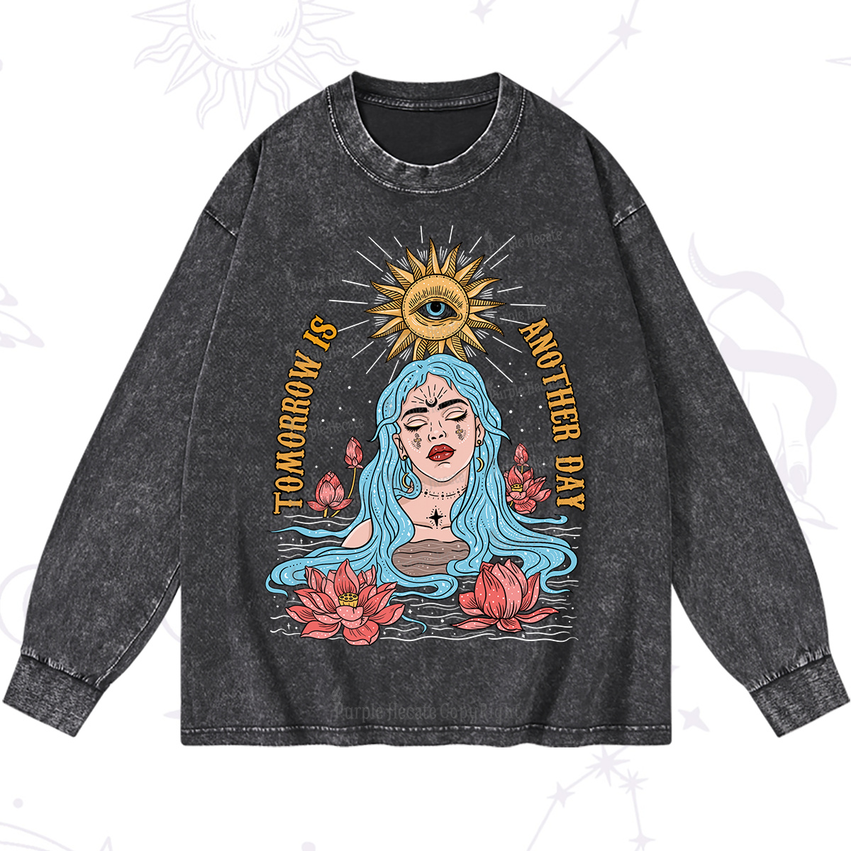 Purplehecate Tomorrow Is Another Day Washed Long Sleeve Shirt
