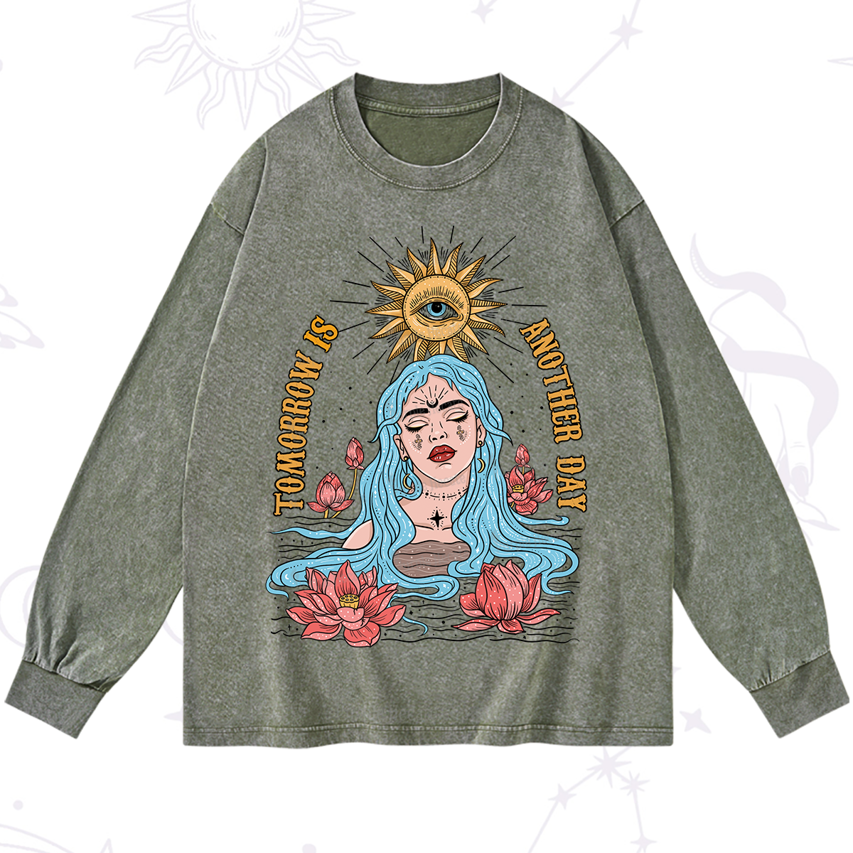 Purplehecate Tomorrow Is Another Day Washed Long Sleeve Shirt