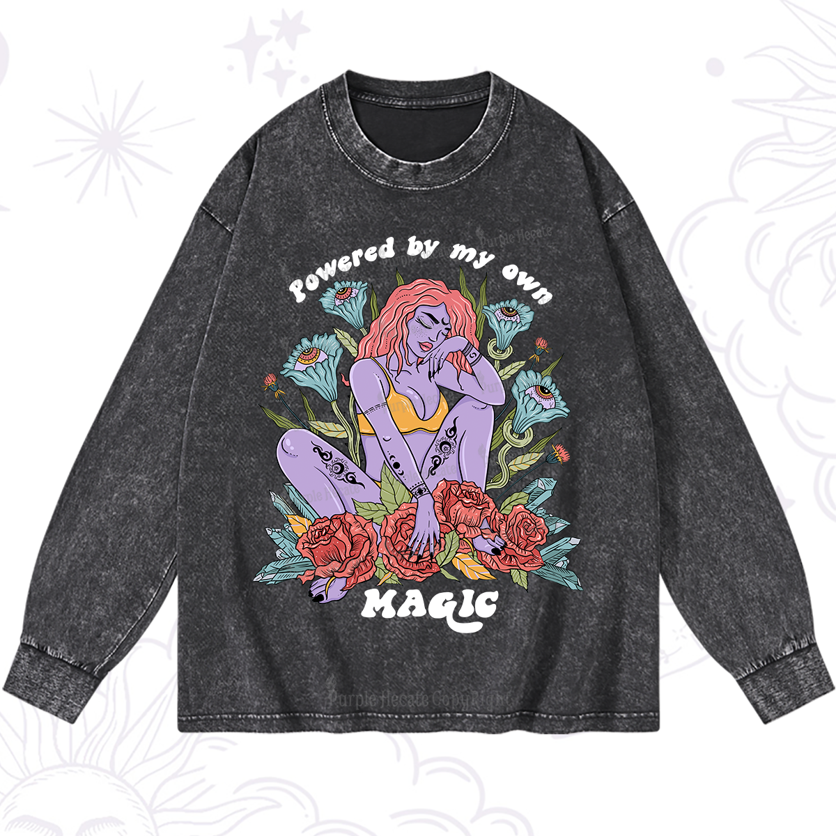 Purplehecate Powered By My Own Magic Washed Long Sleeve Shirt