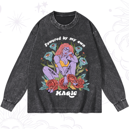 Purplehecate Powered By My Own Magic Washed Long Sleeve Shirt