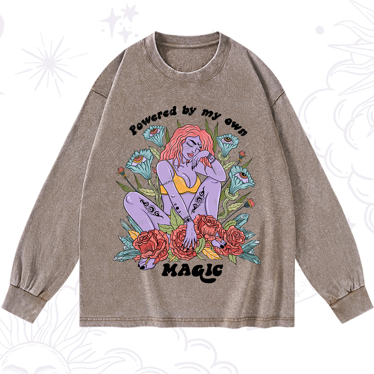 Purplehecate Powered By My Own Magic Washed Long Sleeve Shirt