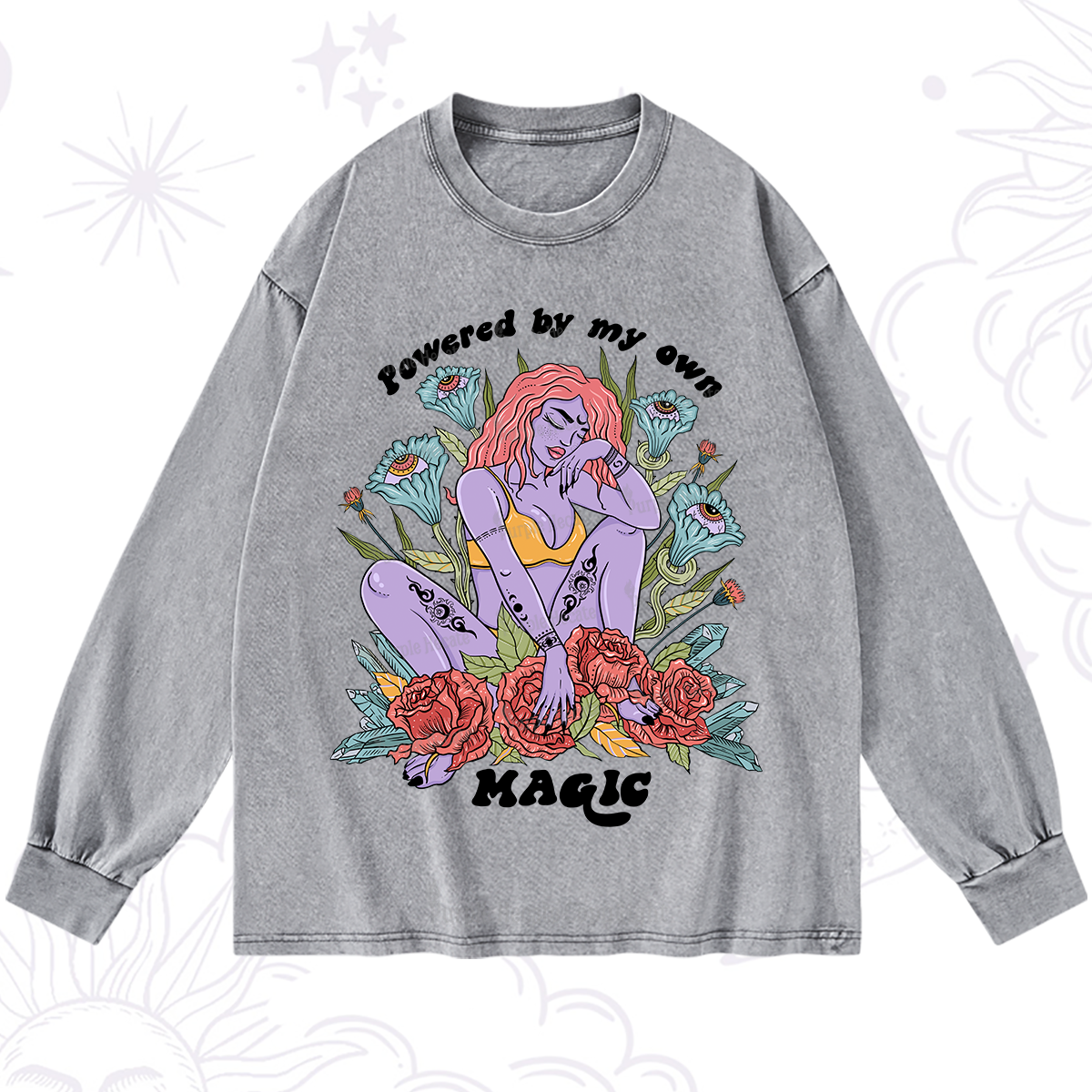 Purplehecate Powered By My Own Magic Washed Long Sleeve Shirt