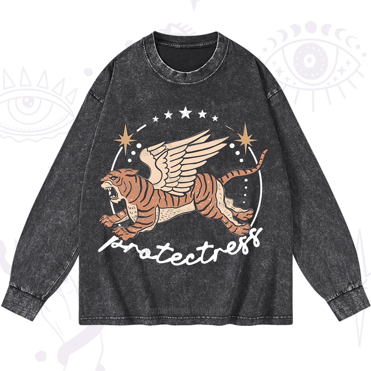 Purplehecate Protectress Washed Long Sleeve Shirt