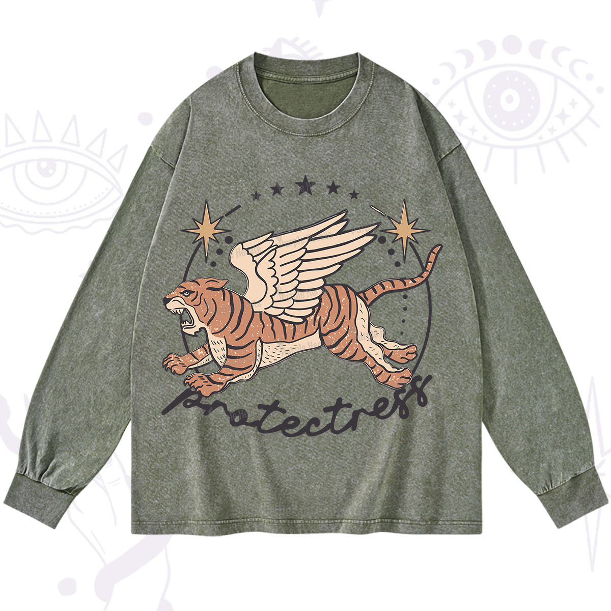 Purplehecate Protectress Washed Long Sleeve Shirt