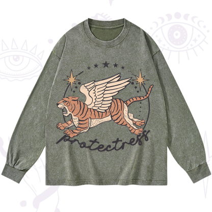 Purplehecate Protectress Washed Long Sleeve Shirt